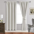 Jiuzhen Blackout Curtains for Bedroom– Thermal Insulated, Noise Reducing Room Darkening Rod Pocket Curtains for Living Room, Set of 2 Panels…