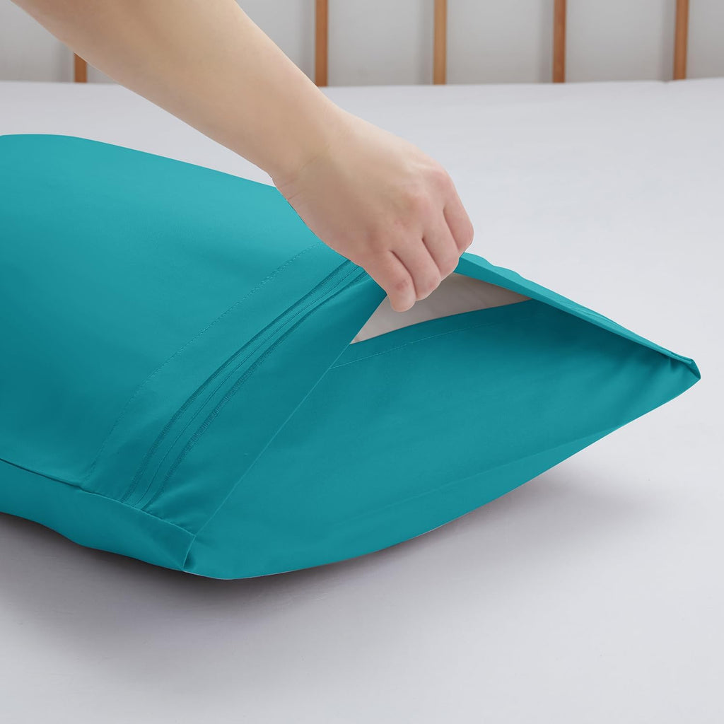 Nestl Teal King Pillow Cases 2 – Soft King Size Pillow Case, 1800 Brushed Microfiber Pillowcases, Envelope Closure Pillowcase, King Pillow…