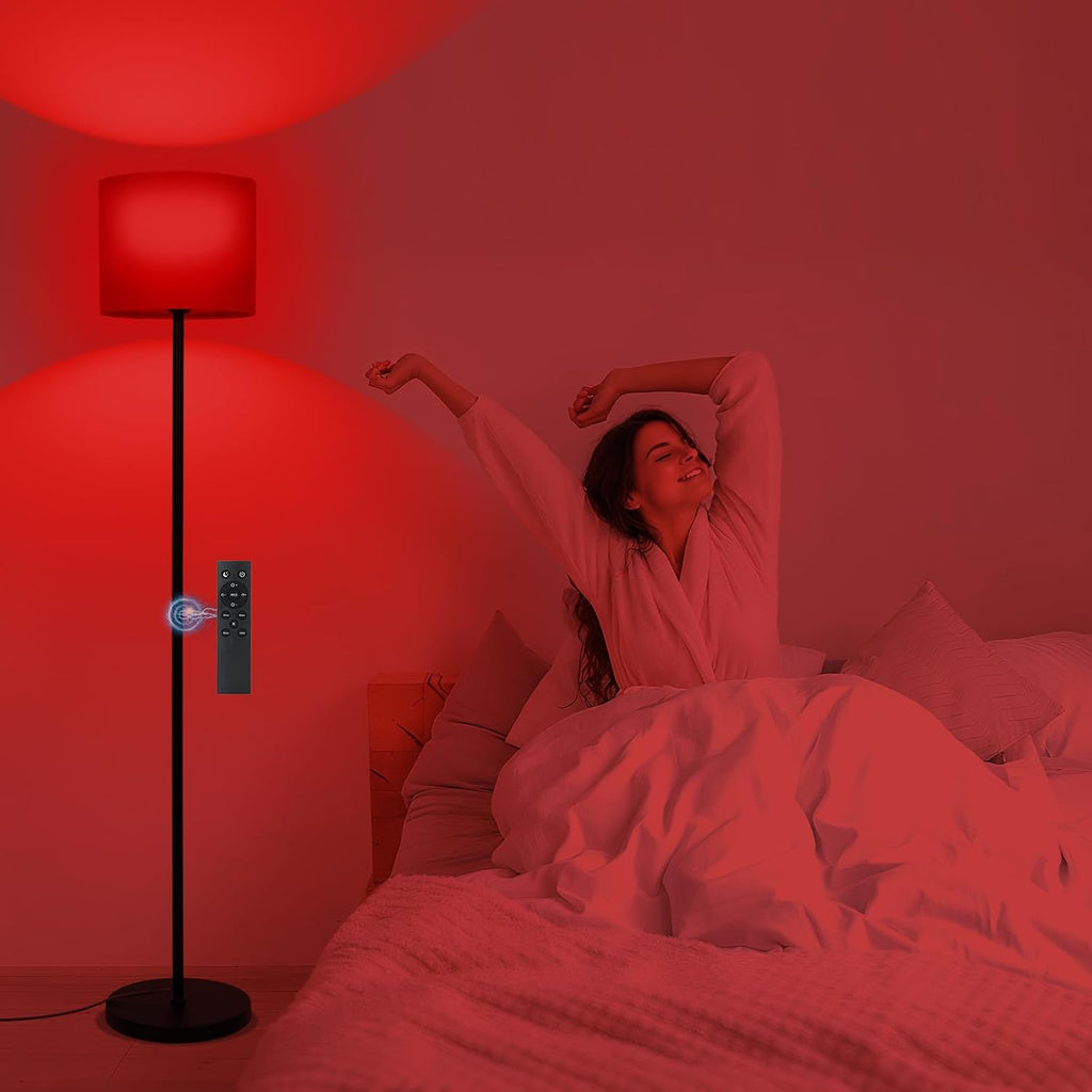 Floor Lamp with Red Light - 670nm Red Night Light for Sleep, 3CCT LED Standing Lamp with Remote, Dimmable Modern Floor Light with Timer…