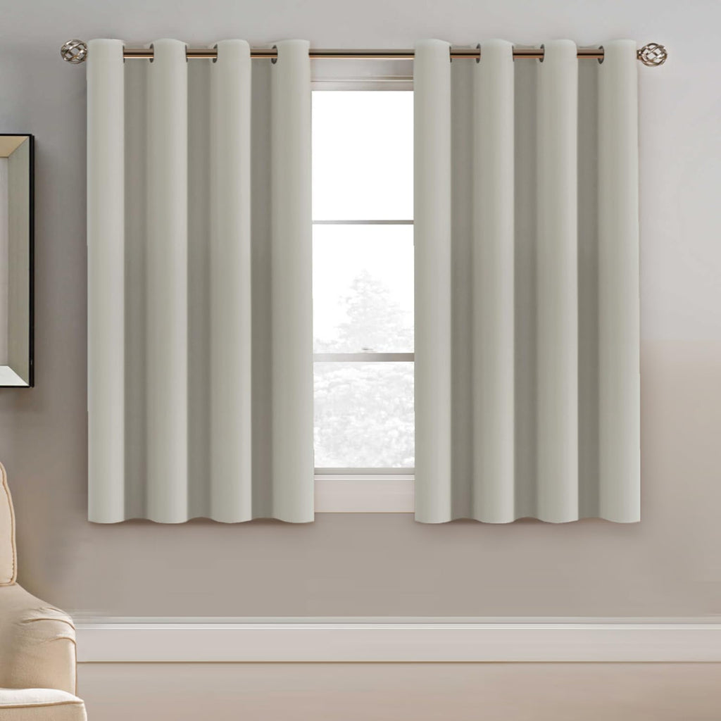 H.VERSAILTEX Blackout Curtain for Living Room Small Window Kitchen Blackout Curtains 45 inch Length Energy Saving Solid Grommet…