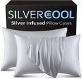 DLEECP Silver Infused Pillowcases – Cooling Pillow Cases with Silk, Softness Breathable Temperature-Regulating Pillow Cover, Odor Co…