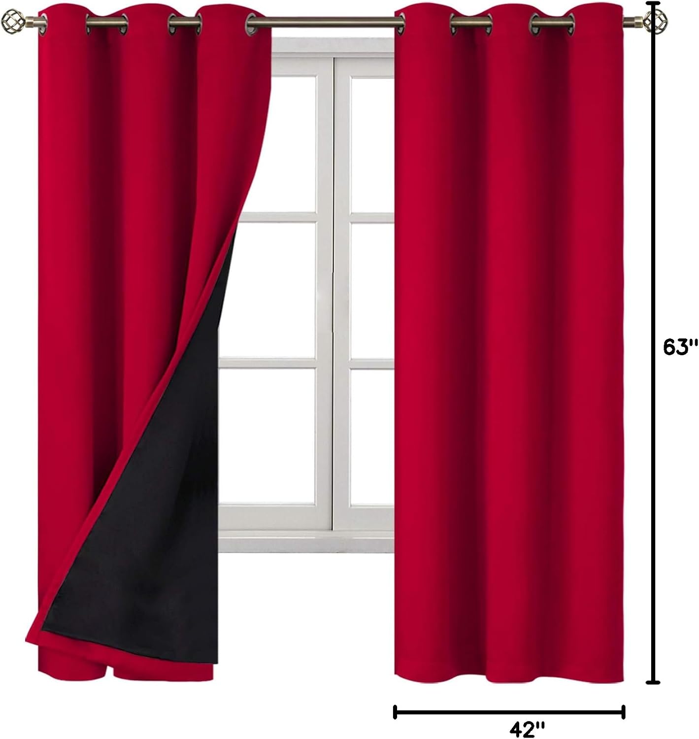 BGment Christmas 100% Blackout Curtains Thermal Insulated with Liner for Living Room Decoration - Grommet Double Layer Energy Saving Bedroo…