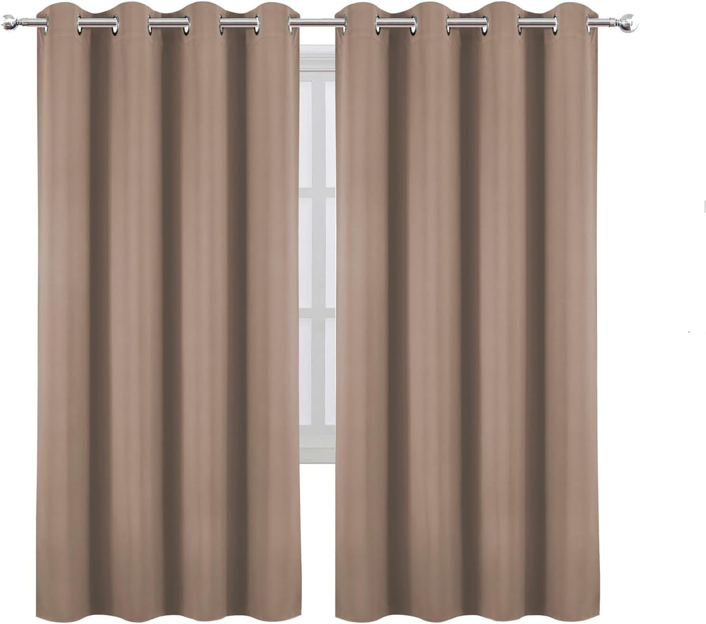 Lemomo Blackout Curtains 66 x 72 Inch Long Cappuccino Curtains Set of 2 Panels Room Darkening Curtains for Bedroom and Living Room 72 Inch…