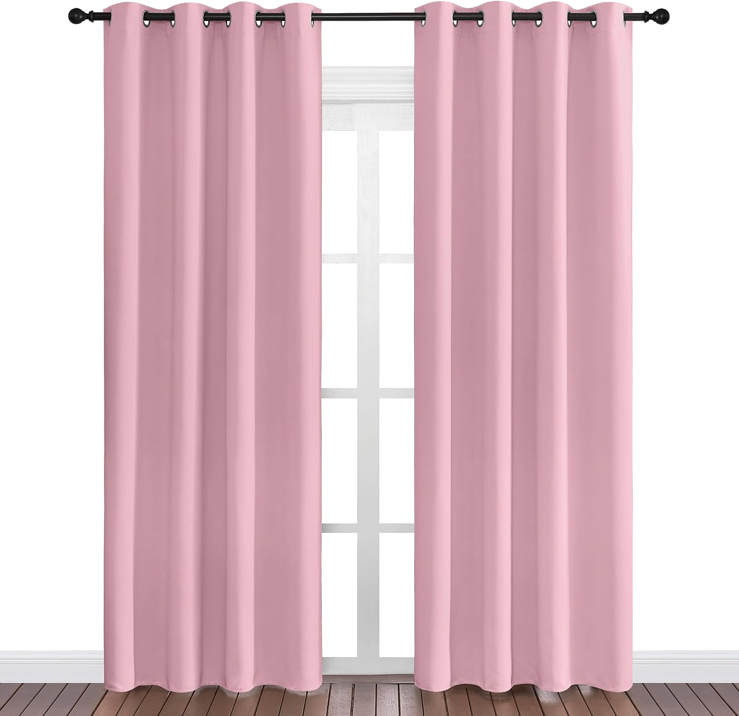 Nicetown Crystal Pink Blackout Curtains Grommet - Home Decorations Thermal Insulated Solid Grommet Top Blackout Living Room Panels/Drapes f…