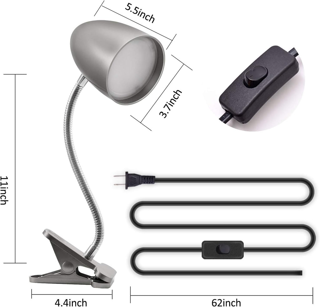 Eenergeticlighting E ENERGETIC LIGHTING Desk lamp with Clamp, Non-Dimmable Clip Light for Bed and Desk, 4000K Cool White, 3.5W 240 LM lamp,…