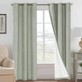 H.VERSAILTEX Primitive Linen Curtains 100% Blackout Curtain Drapes Burlap Fabric Curtains with White Thermal Insulated Liner, Grommet Top…