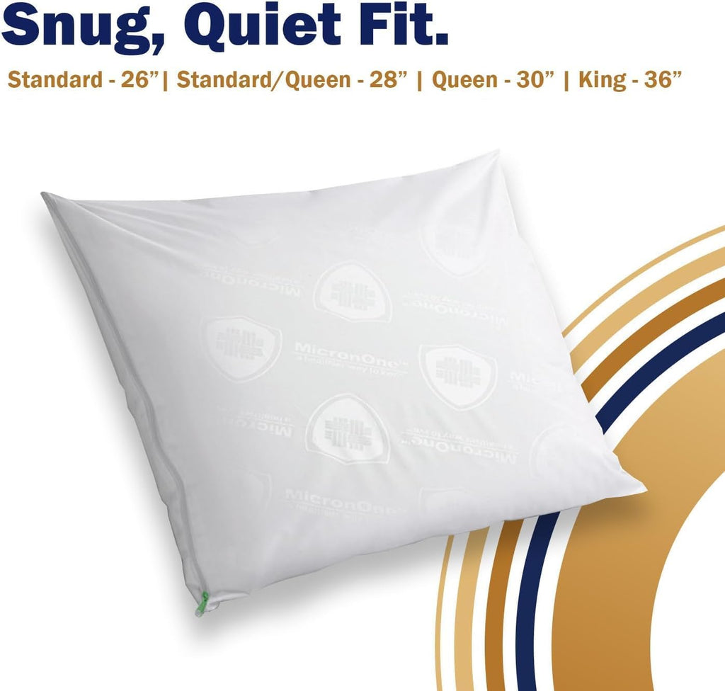 CleanRest PRO Max Waterproof Pillow Protector, Queen Size - Zippered (1-Pack), Dust Mite Allergen & Bed Bug Proof, Anti-Microbial Treated,…
