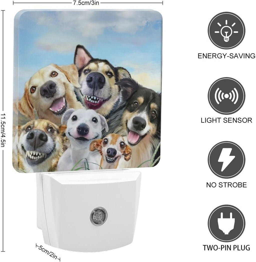 YKJAHSD Cute Dog Night Light, Plug into Wall Decor Nightlights for Bedroom, Bathroom, Hallway, Kitchen, with Dusk to Dawn Light Auto…