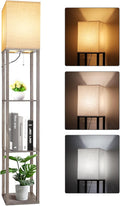 RUNTOP Floor Lamp with Shelves, Shelf Lamp with 3 Color Temperature LED Bulb, Lamps for Living Room, Standing Lamp Modern Tall Standing…