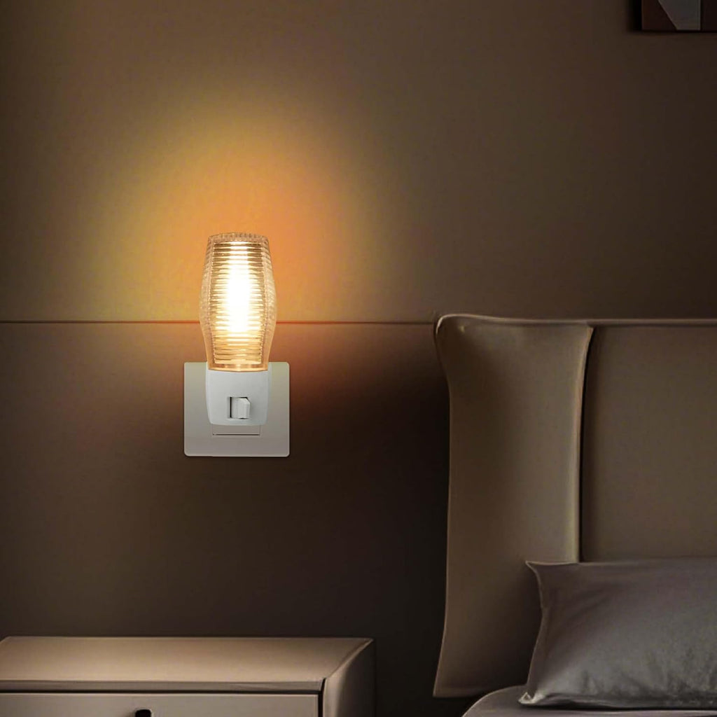 OSKOS 6 Pack Plug in Night Light with Manual On/Off Switch, 7W Incandescent Bulb Included, ETL Listed
