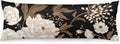 Body Pillow Cover Vintage Peony Body Pillowcase Beige Floral Leave Rustic Black Decorative Rectangle Long Pillow Cases Beige Flower…