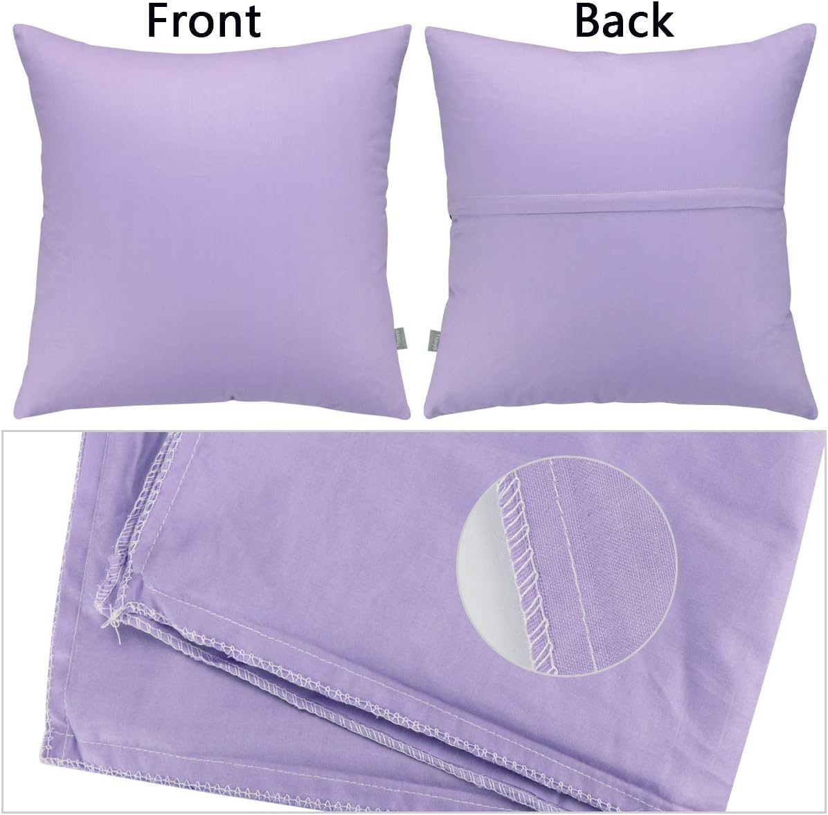 Thmyo 4-Pack 100% Cotton Comfortable Solid Decorative Throw Pillow Case, Thmyo Square Cushion Cover Pillowcase Sublimation Blank Pillow Cove…