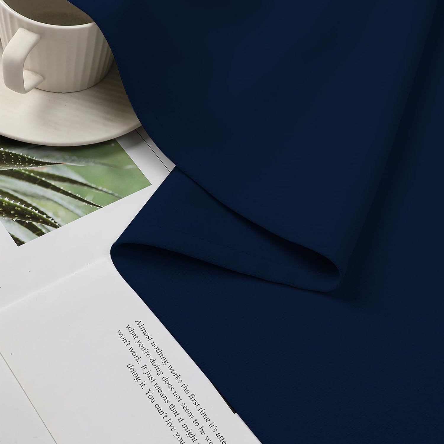 CUCRAF Custom Navy Blue Blackout Curtains 1 Panel Set, Thermal Insulated Grommet Room Darkening Curtain for Living Room Bedroom, Light…