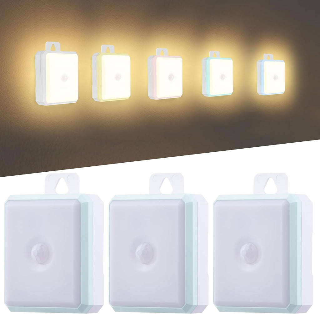 Motion Sensor Night Light Indoor - Cordless Battery Powered Under Cabinet Lighting, Stick-on Magnet LED Closet Lights, Safe Light for…