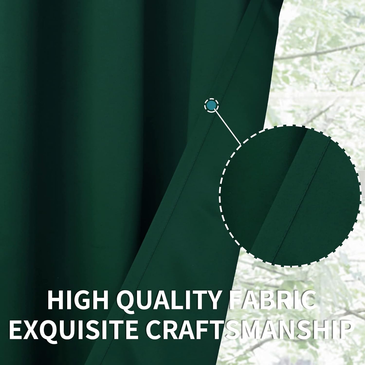BGment Green Blackout Curtains 63 Inch Length 2 Panels Set, Grommet Thermal Insulated Room Darkening Curtains for Bedroom, Each 46 x 63 Inc…