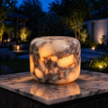 100% Marble Touch Pat Lamp, Unique Natural Stone Small Night Table Lamp, Type-C Rechargeable 3-Way Dimmable Bedside Lamp, Warm Ambient…
