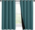 Nicetown 100% Blackout Curtains with Black Liners, Thermal Insulated 2-Layer Lined Drapes, Room Warming Small Window Draperies for Dining R…
