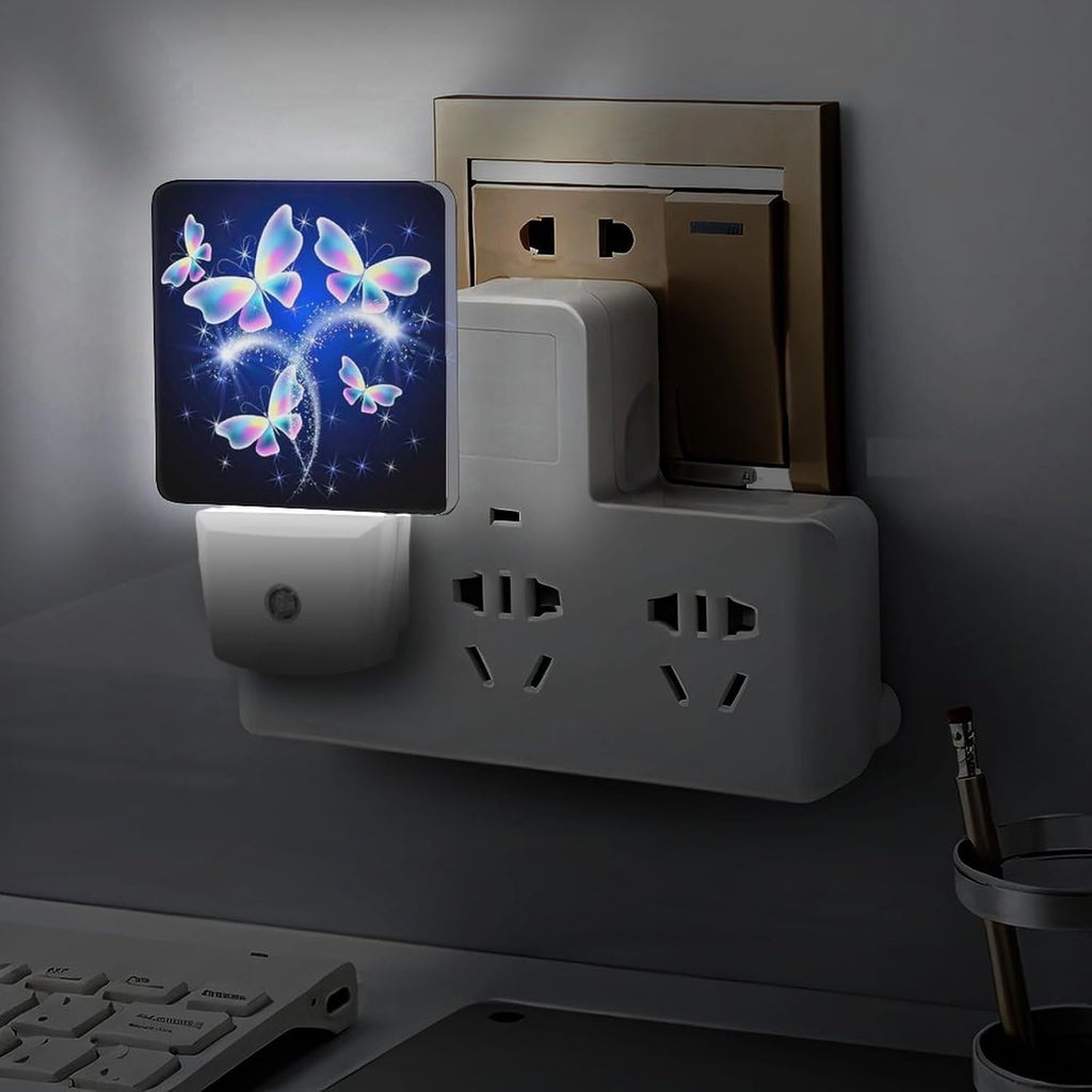 YKJAHSD Butterfly Night Light, Plug into Wall Decor Nightlights for Bedroom, Bathroom, Hallway, Kitchen, with Dusk to Dawn Light Aut…