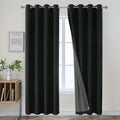 Joydeco Blackout Curtains 96 Inches Long 2 Panels Burg, Room Darkening Curtains for Bedroom, 100% Black Out Textured Thermal Drapes Privacy…