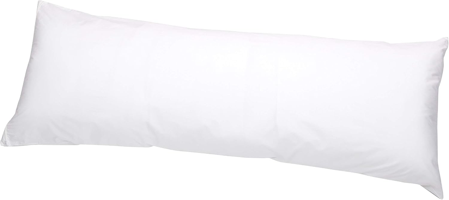 Amazon Basics Hypoallergenic Protector Cover Pillowcases - 21 x 55 Inches, Body Size, White, Pillows Not Included