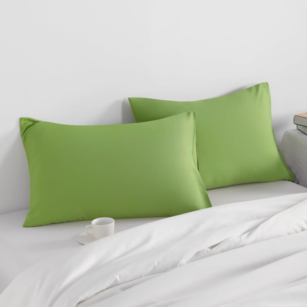 Ntbay King Pillow Cases Set of 2, 2 Pack Brushed Microfiber 20x36 Pillow Cases, Soft, Wrinkle, Fade, Stain Resistant Sage Green Pillow Case…