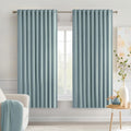 Miulee Slate Blue Back Tab Blackout Curtains 63 Inch Length 2 Panels Set for Living Room Bedroom Privacy, Rod Pocket/Pinch Pleat Thermal In…