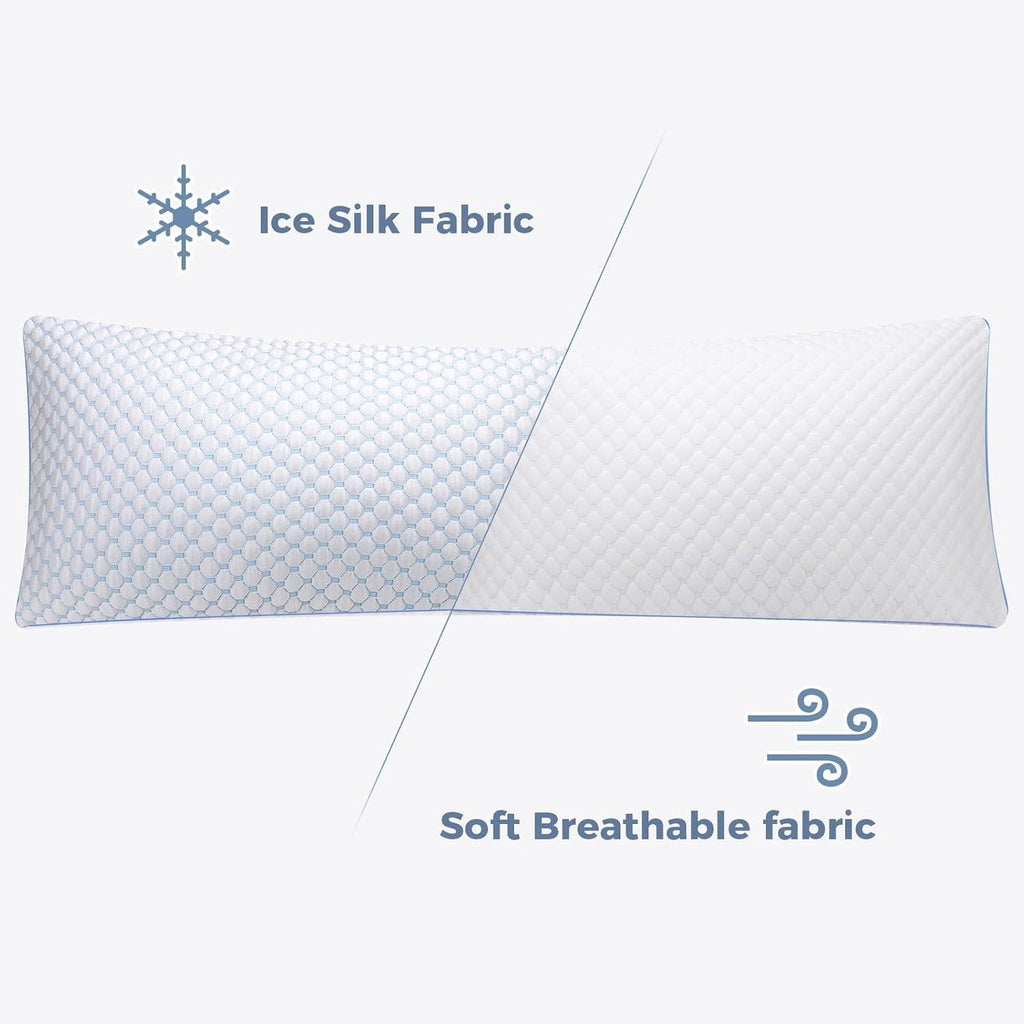 OSBED Cooling Adjustable Shredded Memory Foam Body Pillow - Temperature-Regulating for All Sleepers with Dual Airflow…