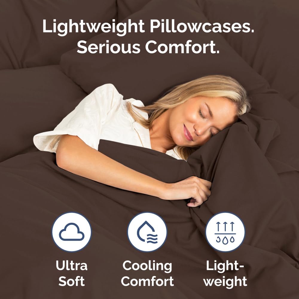 Standard Pillow Cases Set of 4 - Ultra Soft Hotel Quality Pillowcase Covers - Comfy Cozy Bedding for Women, Men, Kids & Teens - Machine…
