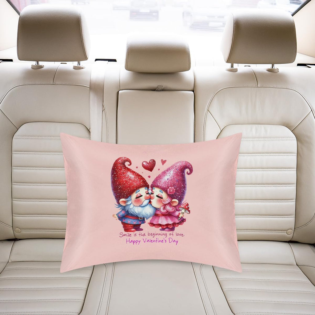 Valentine Gnomes Couple Love Satin Silk Pillowcase for Hair & Skin Pillow Cases Standard Size Soft Silk Pillow Case with Envelope Closure…