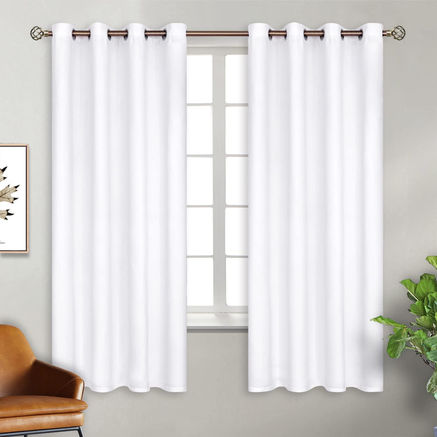 BGment Room Darkening Curtains for Bedroom - Grommet Thermal Insulated Window Treatments Light Blocking Curtains for Living Room, Set of 2…