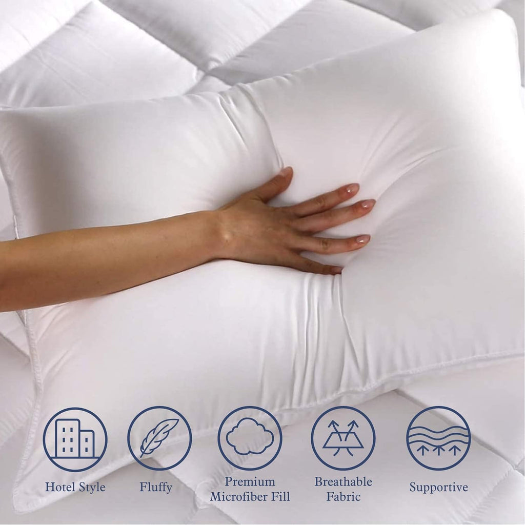 SewardParkhome Seward Park Bed Pillow Standard Size Set of 2, Shams Insert 20 x 26 inch, Down Alternative Cooling Pillows for Stomach, Side…