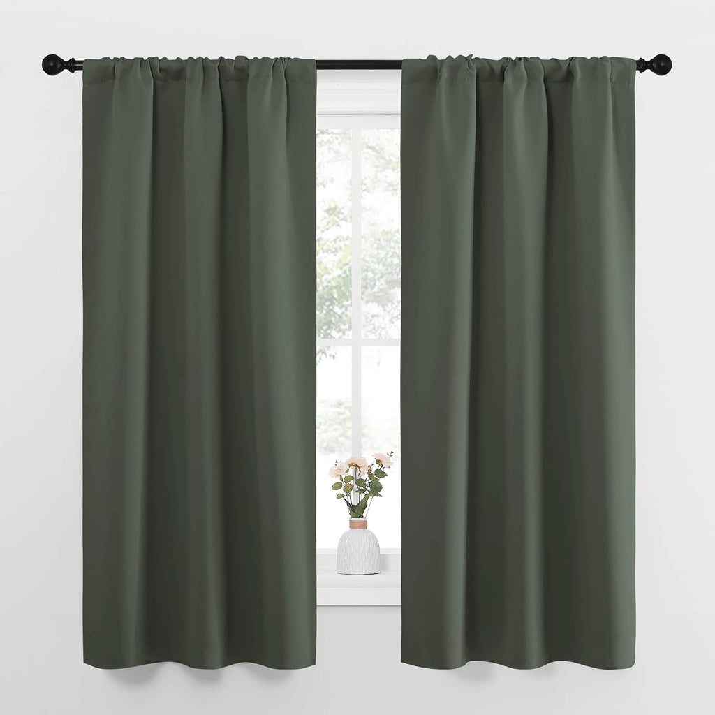 NICETOWN Bedroom Curtains Blackout Draperies - All Season Thermal Insulated Solid Rod Pocket Top Blackout Curtains/Drapes for Kid's Room…