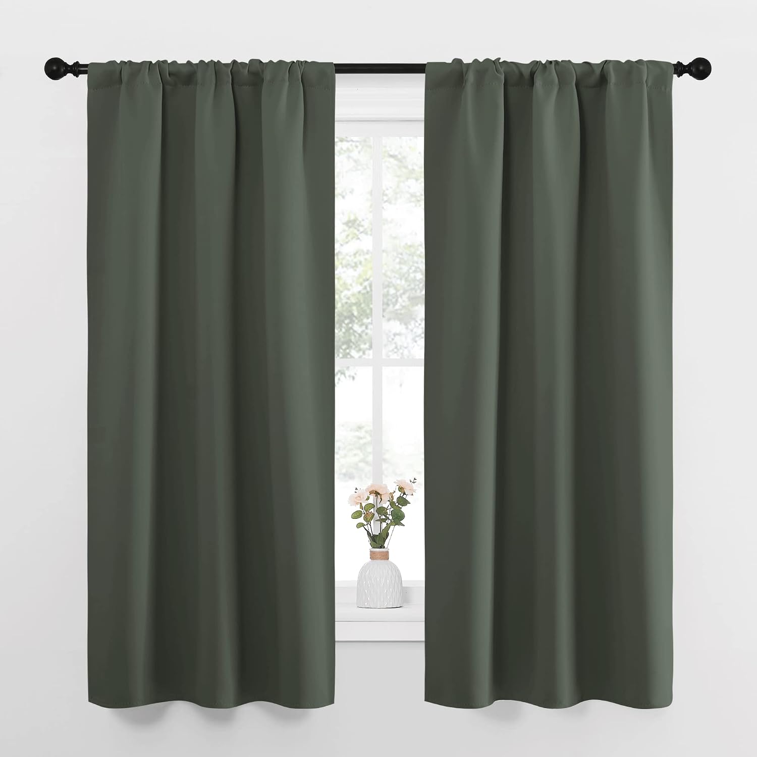 NICETOWN Bedroom Curtains Blackout Draperies - All Season Thermal Insulated Solid Rod Pocket Top Blackout Curtains/Drapes for Kid's Room…
