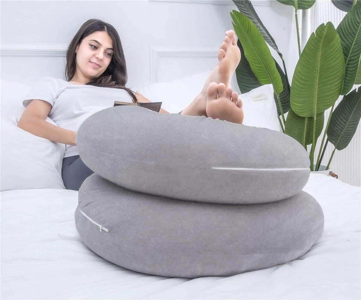 1 MIDDLE ONE Pregnancy Pillow, C Shaped Full Body Pillow for Maternity Support and Pregnant Women Sleeping with Velvet Cover (Dark Grey)