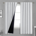 BGment Greyish White 100% Blackout Curtains 72 Inches Long with Noise-reducing Liner, Rod Pocket and Back Tab Double Layer Room Darkening…