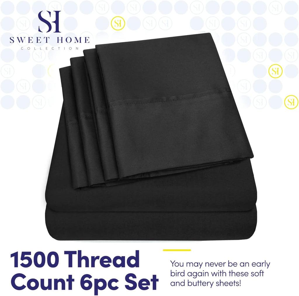 Full Size Bed Sheets - 6 Piece 1500 Supreme Collection Fine Brushed Microfiber Deep Pocket Full Sheet Set Bedding - 2 Extra Pillow Cases…
