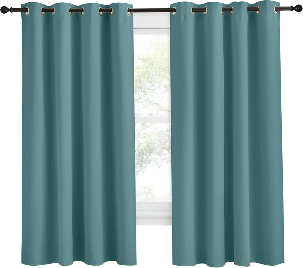 NICETOWN Blackout Drape for Nursery, Sea Teal, 1 Panel, 55 by 68-inch, Home Fashion Thermal Insulated Blackout Room Darkening…