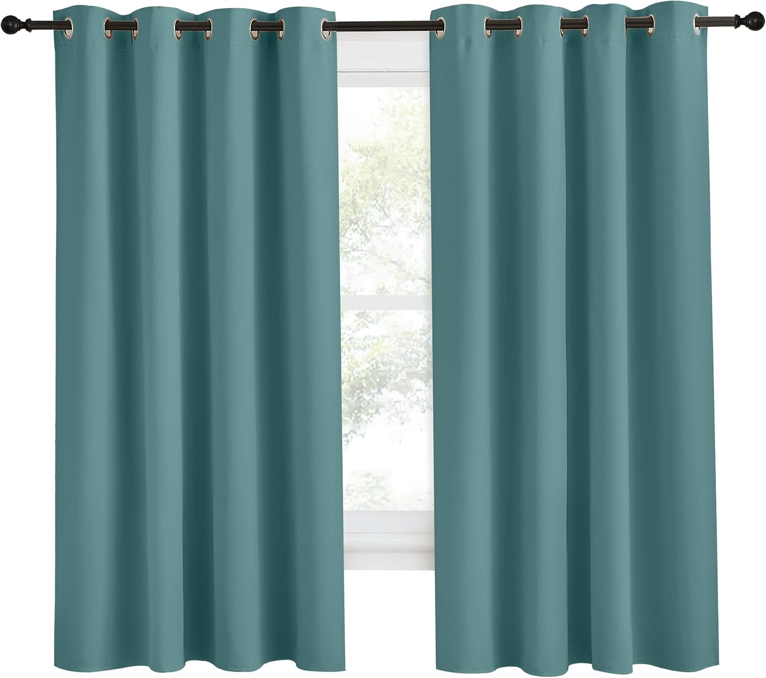 NICETOWN Blackout Drape for Nursery, Sea Teal, 1 Panel, 55 by 68-inch, Home Fashion Thermal Insulated Blackout Room Darkening…
