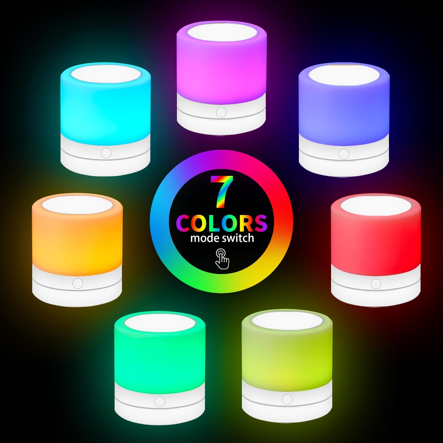 Nursery Night Light for Kids, USB Rechargeable Small Desk Lamp,13 RGB Colors & 4 Brightness & 1 Remote, Touch Bedside Cordless Table…