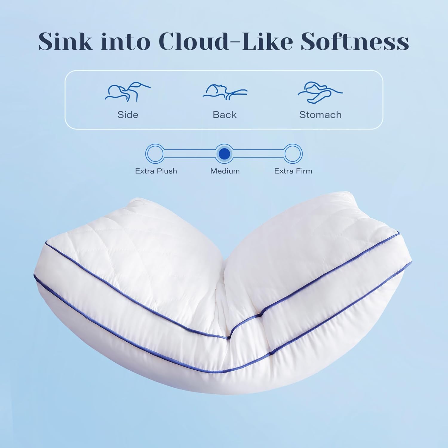 Shredded Memory Foam Pillows Standard Size Set of 2, Soft Bed Pillow for Side and Back Sleepers, Medium Firm Pillows 2 Pack with…
