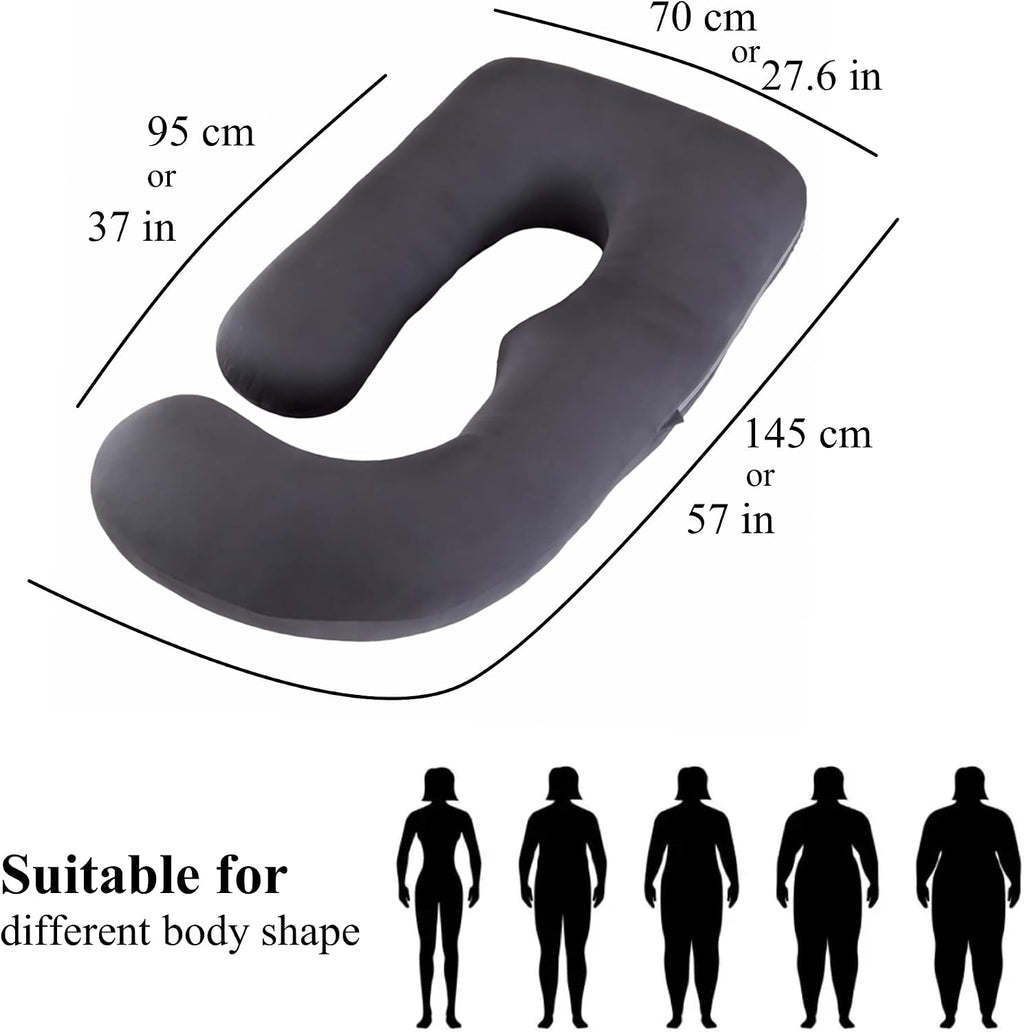 ALLOPERA Pregnancy Pillow, Full Body 57 Inch Maternity Pillow with Removable Washable Cover - Sleep Support for Legs, Back, Neck…