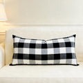 Slow Cow Black Checker Plaid Rectangular Pillow Cover Pillowcase Decorative Lumbar Throw Pillow Cover for Couch Sofa 12 x 24 Inches