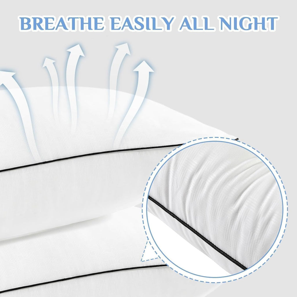 Jollyvogue Pillows Queen Size Set of 4, Collection Bed Pillows for Sleeping, Hotel Quality Pillows for Side, Back and Stomach Sleepers, Sof…