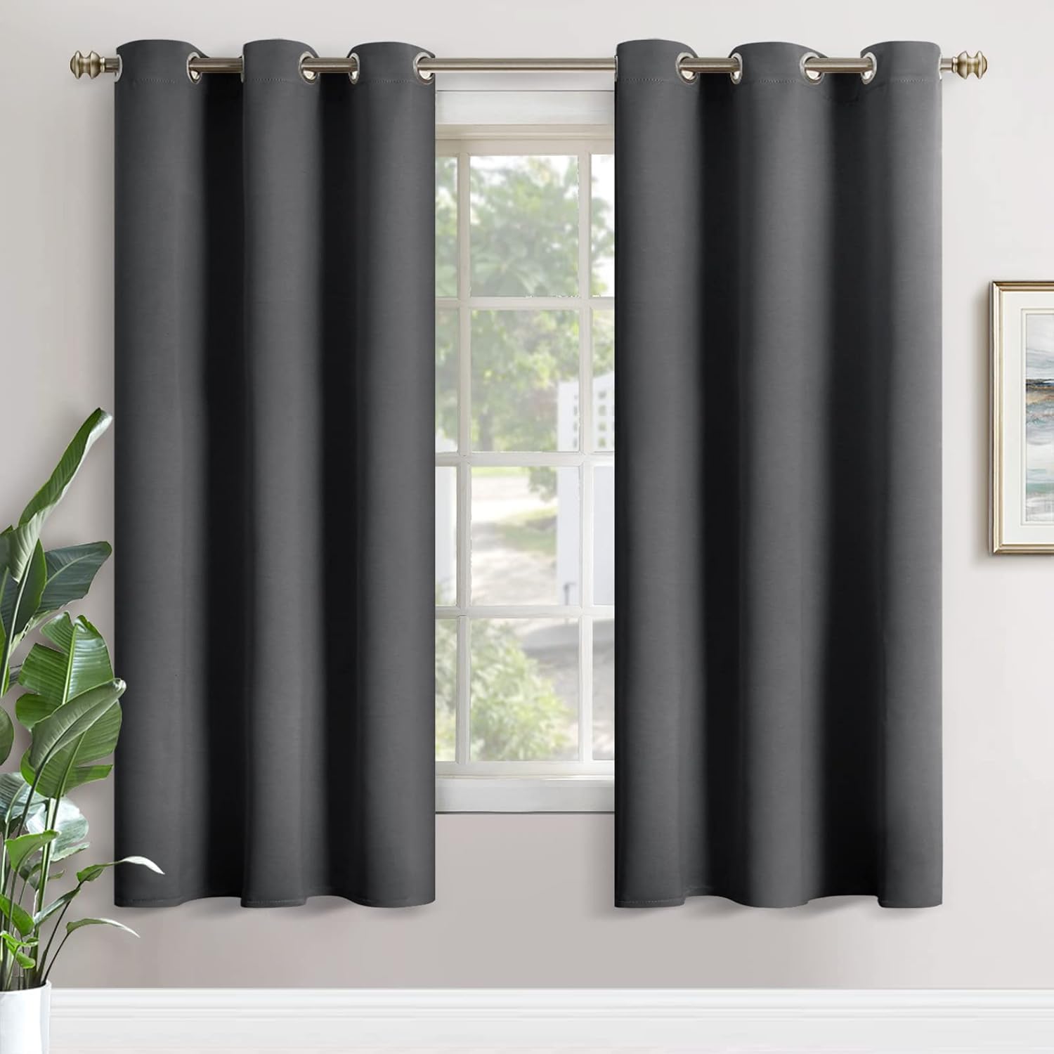 YoungsTex Blackout Curtains 72 Inches Long for Bedroom - Dark Grey Room Darkening Drapes with Grommet for Living Room Dining Privacy Therma…