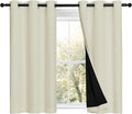Nicetown Cold Reducing Curtains, Bedroom Full Blackout Panels, Super Thick Insulated Window Covers, Complete Blackout Draperies with Black…