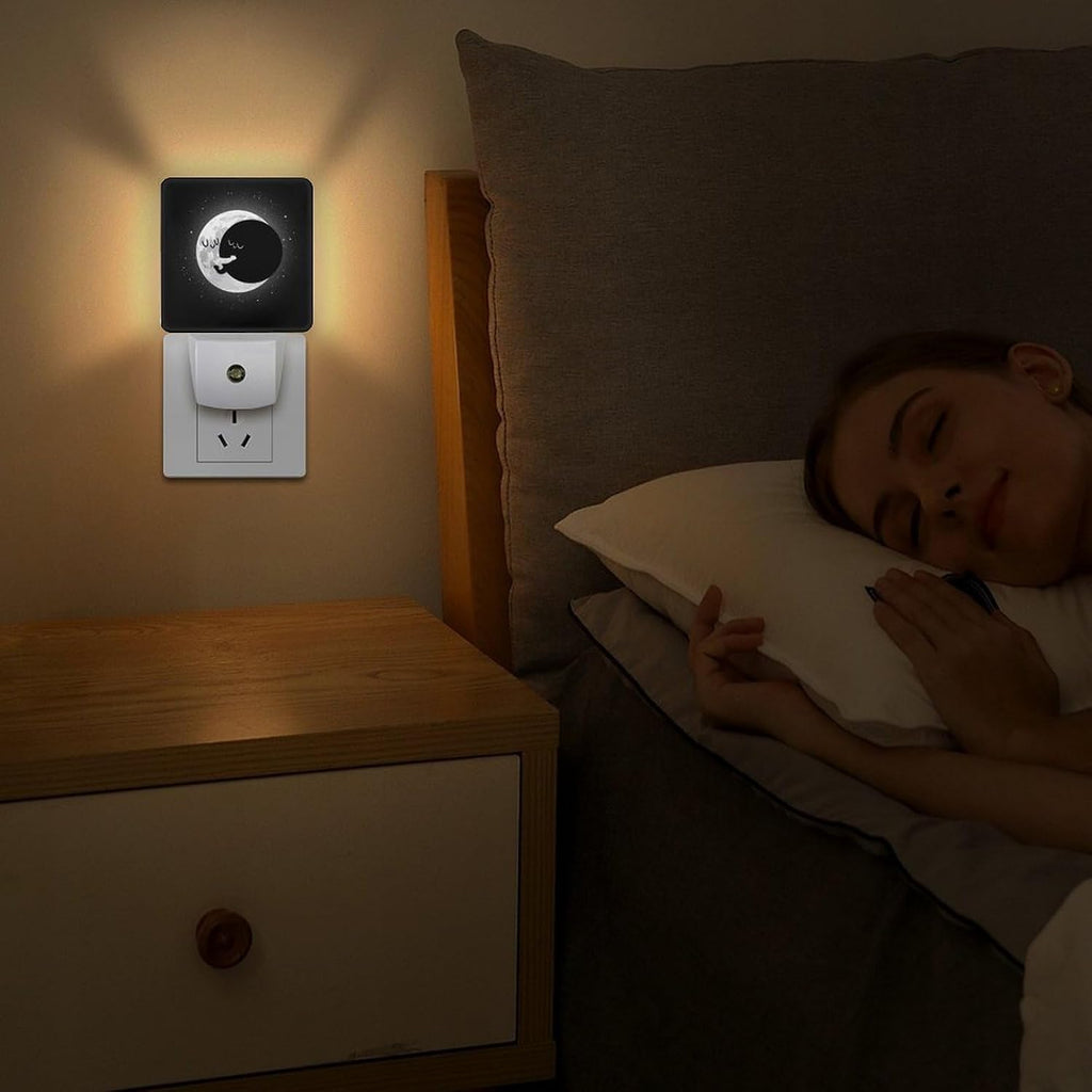 YKJAHSD Cute Lunar Eclipse Night Light, Plug into Wall Decor Nightlights for Bedroom, Bathroom, Hallway, Kitchen, with Dusk to Dawn…