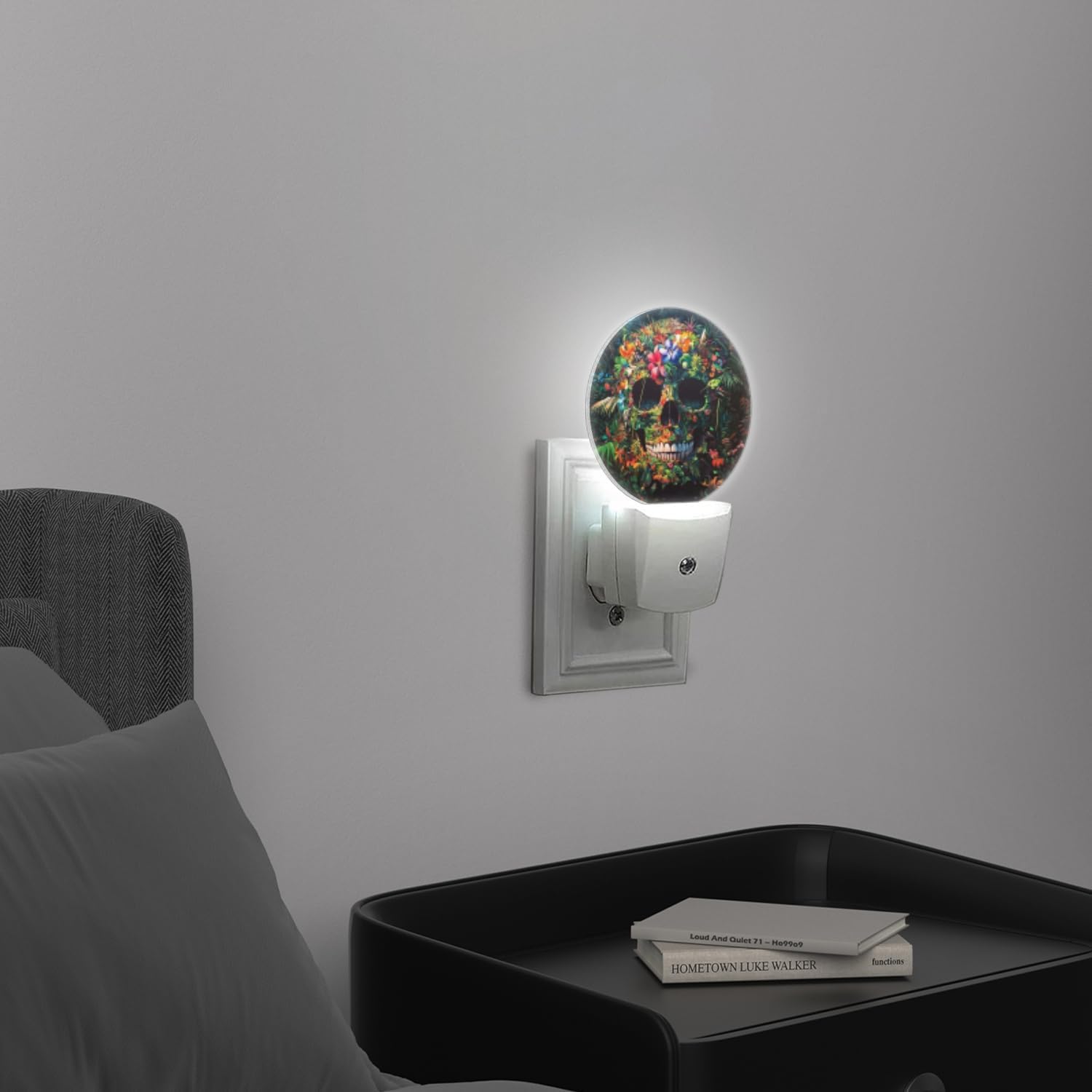 LED Night Lights Lamp with Dusk to Dawn Sensor, Exquisite Tropical - Flowered Skeleton Night Light Plug Into Wall for Kids Room, Bedroom…