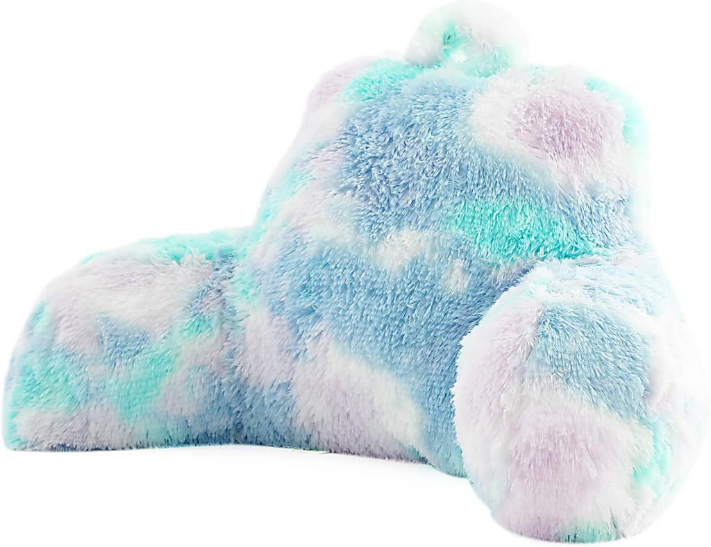 Hobed Life Cozy Fur Backrest Pillow with Arms, 30x17x17 Inch, Filling, Great Back Support Reading Pillow for Kids, Teens & Students, Well M…