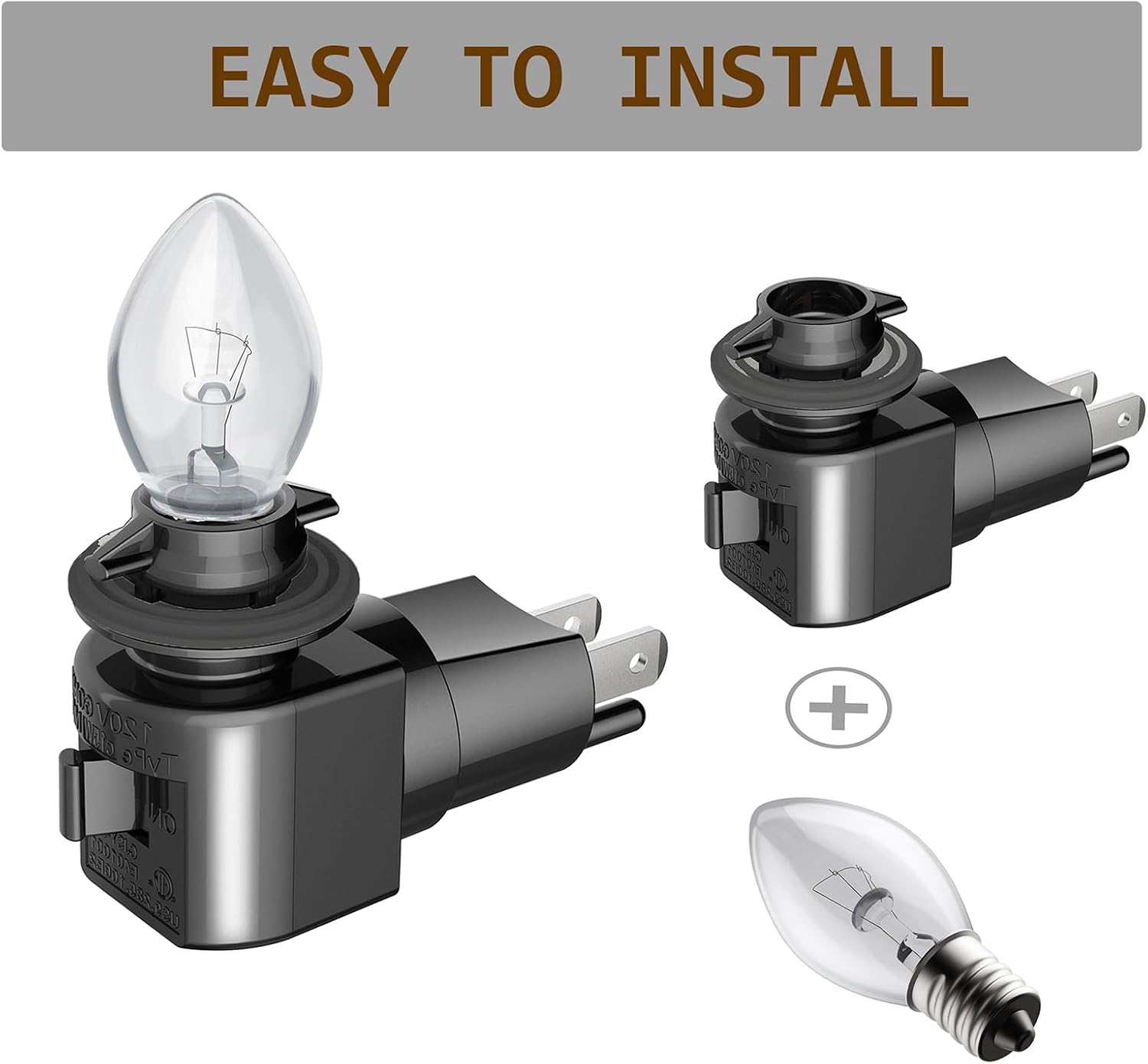 TWDRTDD Plug in Night Light, Adjustable E12 Base Socket with On/Off Switch for Making Decorative Night Lights (Black,1-Pack)