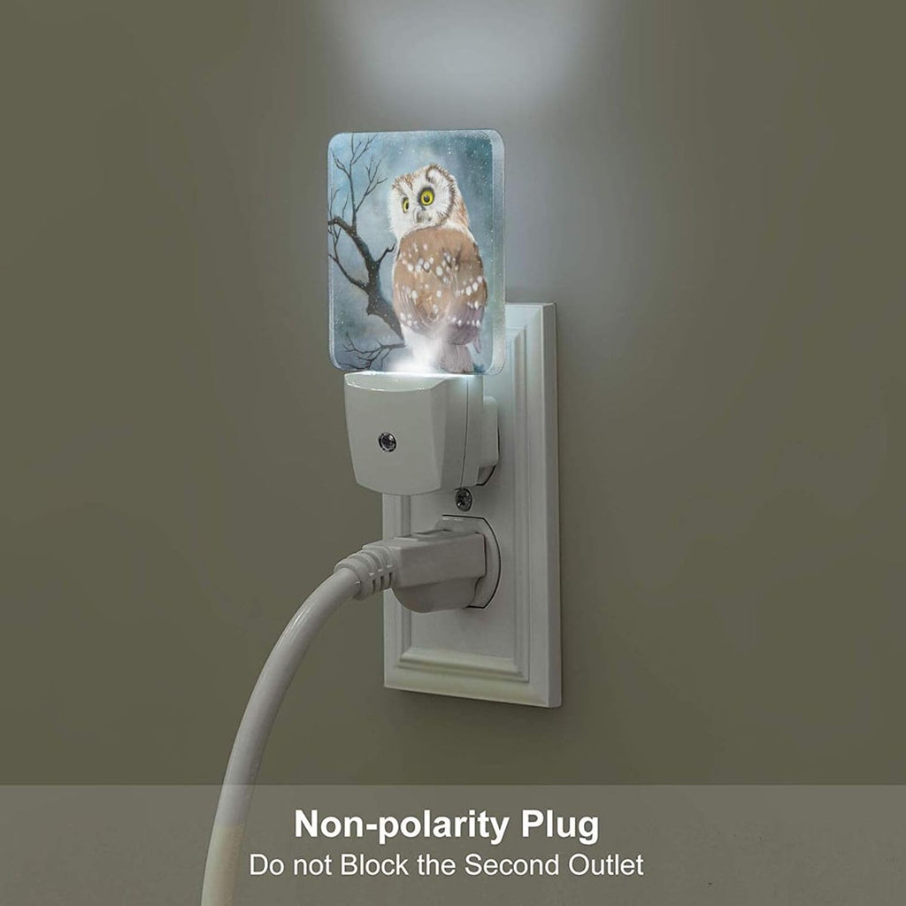 Winter Snow Cute Night Light, Plug Into Wall with Dusk to Dawn Light Sensors, Warm Nightlights for Bedroom, Bathroom, Hallway, Kitchen…